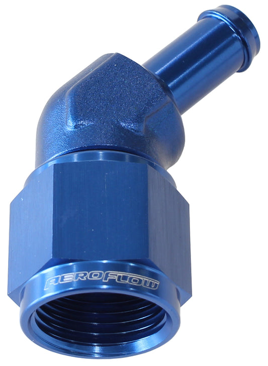 AF412-08-06 - FEMALE -8AN 45DEG TO 3/8" BARBBLUE SWIVEL NUT