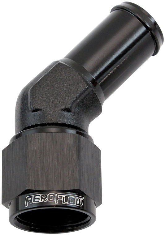 AF412-08-10BLK - FEMALE -8AN 45DEG TO 5/8" BARBBLACK SWIVEL NUT