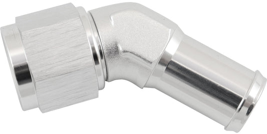 AF412-08-10S - FEMALE -8AN 45DEG TO 5/8" BARBSILVER SWIVEL NUT