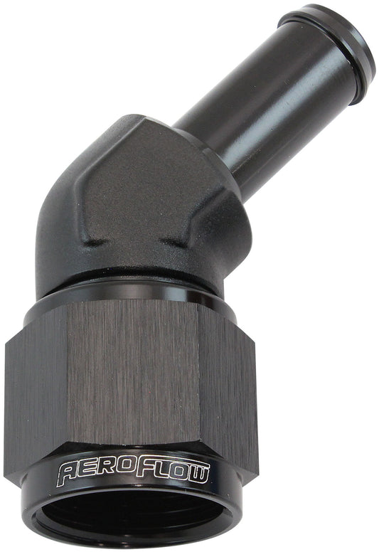 AF412-10-08BLK - FEMALE -10AN 45DEG TO 1/2 BARBBLACK SWIVEL NUT