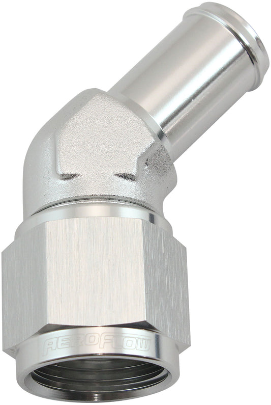 AF412-10S - FEMALE -10AN 45DEG TO 5/8 BARBSILVER SWIVEL NUT