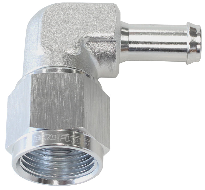 AF413-06-05S - FEMALE -6AN 90DEG TO 5/16 BARBSILVER SWIVEL NUT