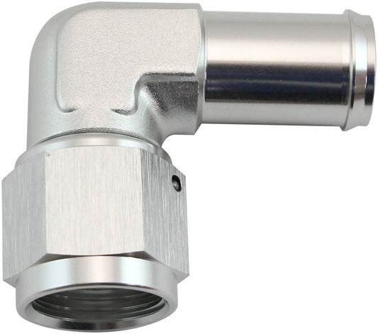 AF413-08-10S - FEMALE -8AN 90DEG TO 5/8" BARBSILVER SWIVEL NUT
