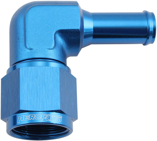 AF413-10-08 - FEMALE -10AN 90DEG TO 1/2 BARBBLUE SWIVEL NUT