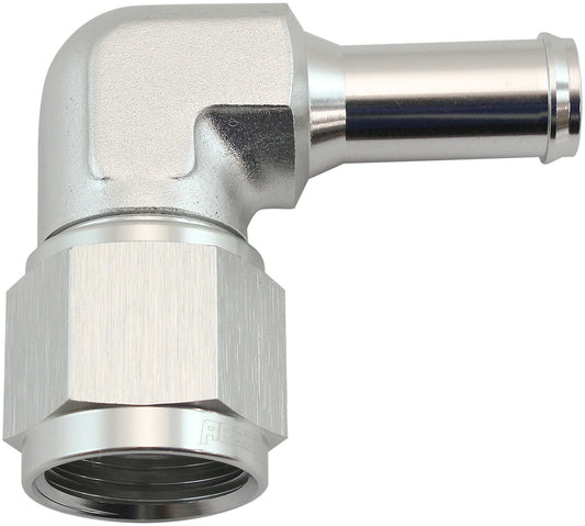AF413-10-08S - FEMALE -10AN 90DEG TO 1/2 BARBSILVER SWIVEL NUT