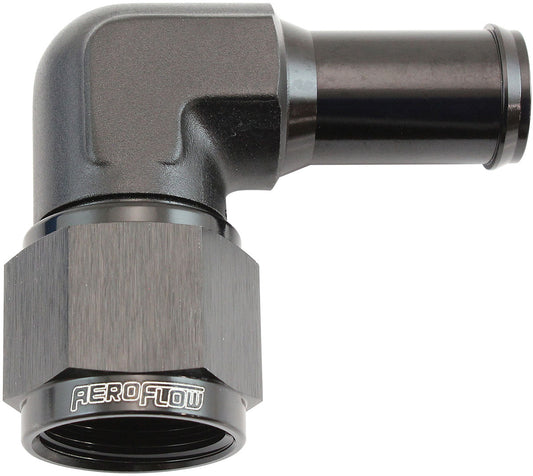 AF413-10BLK - FEMALE -10AN 90DEG TO 5/8 BARBBLACK SWIVEL NUT