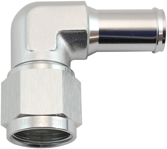 AF413-10S - FEMALE -10AN 90DEG TO 5/8 BARBSILVER SWIVEL NUT