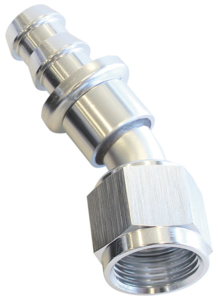 AF417-10S - 30 DEG PUSH LOCK END -10AN SILVER NO CLAMP REQUIRED<15PSI