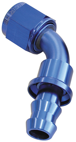 AF418-08 - 60 DEG PUSH LOCK END -8AN BLUE NO CLAMP REQUIRED <15PSI