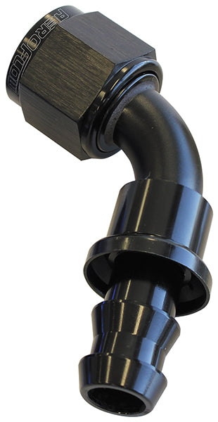 AF418-08BLK - 60 DEG PUSH LOCK END -8AN BLACK NO CLAMP REQUIRED <15PSI