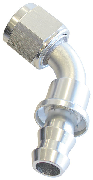 AF418-08S - 60 DEG PUSH LOCK END -8AN SILVER NO CLAMP REQUIRED<15PSI