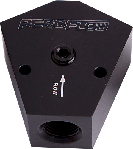 AF451-12BLK - FUEL BLOCK 3/4"- 3/4" IN - OUTBLACK 1/8" NPT PORT & MOUNT