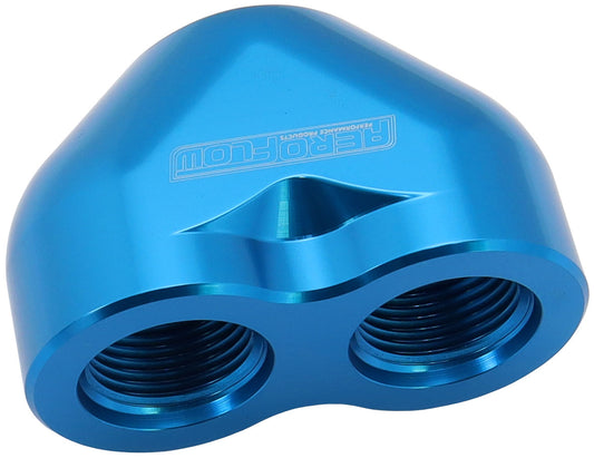 AF455-16-12 - AEROFLOW -16AN TO 2 x -12AN FEMALE ORB U BLOCK BLUE