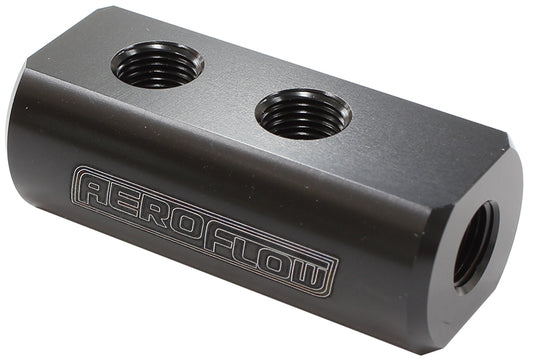 AF456-01-04BLK - COMPACT DISTRIBUTION BLOCK 1 IN, 4 OUT ALL PORTS 1/8" NPT