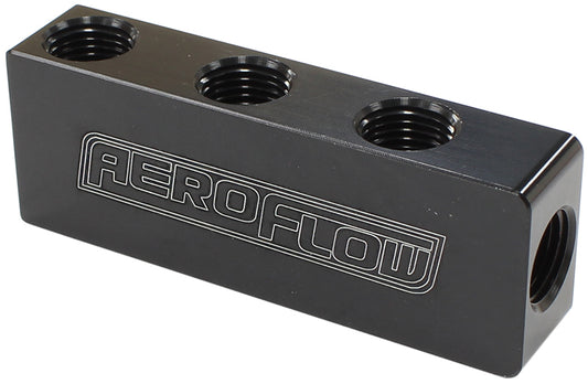 AF456-01-06BLK - COMPACT DISTRIBUTION BLOCK 1 IN, 6 OUT ALL PORTS 1/8" NPT