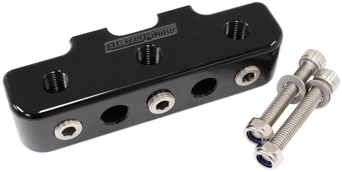 AF456-03BLK - PRESSURE SENSOR BLOCK BLACK 9 x 1/8" NPT PORT MOUNT LOG