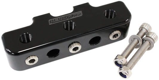 AF456-03BLK - PRESSURE SENSOR BLOCK BLACK 9 x 1/8" NPT PORT MOUNT LOG