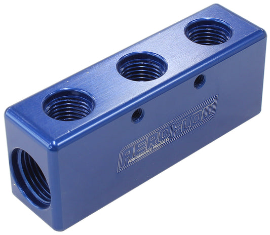 AF456-08-06 - 3X -6ORB 2X -8ORB DISTRIBUTIONBLOCK BLUE COMPACT STYLE