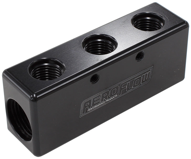 AF456-08-06BLK - 3X -6ORB 2X -8ORB DISTRIBUTIONBLOCK BLACK COMPACT STYLE