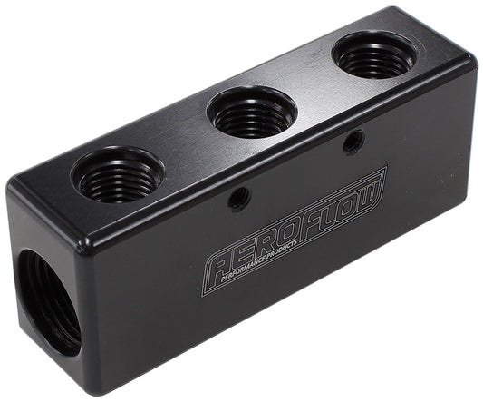 AF456-08-06BLK - 3X -6ORB 2X -8ORB DISTRIBUTIONBLOCK BLACK COMPACT STYLE