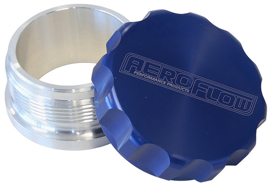 AF460-24BL - 1.5" ALUM WELD BUNG AND CAP RAW WELD ON / BLUE CAP