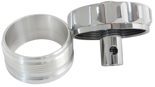 AF460-32-RV-P - 2" ALUM WELD BUNG AND CAP POLISHED WITH ROLL OVER VALVE