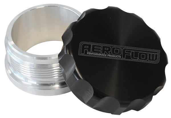 AF460-40BLK - 2-1/2" ALUM WELD BUNG AND CAP RAW WELD ON / BLACK CAP