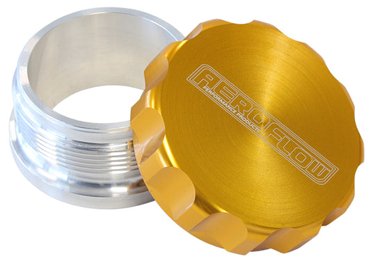 AF460-48G - 3" ALUM WELD BUNG AND CAP RAW WELD ON / GOLD CAP