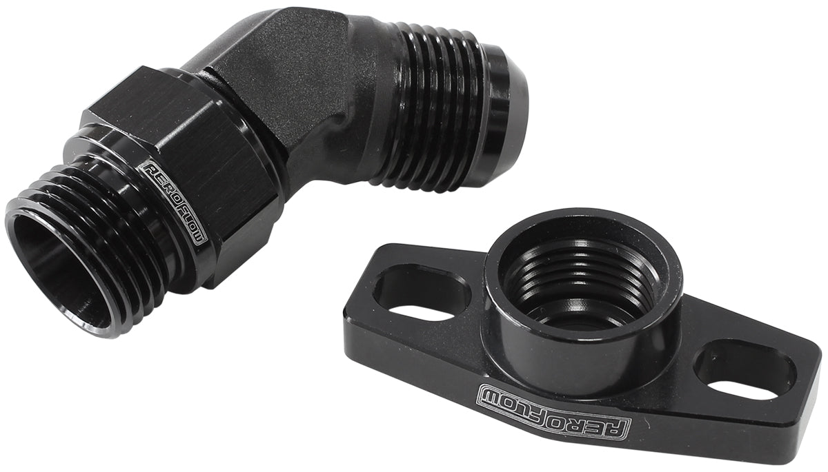 AF463-12 - TURBO DRAIN ADAPTER -10AN 45 DEGREE 38-44MM HOLE CENTRES