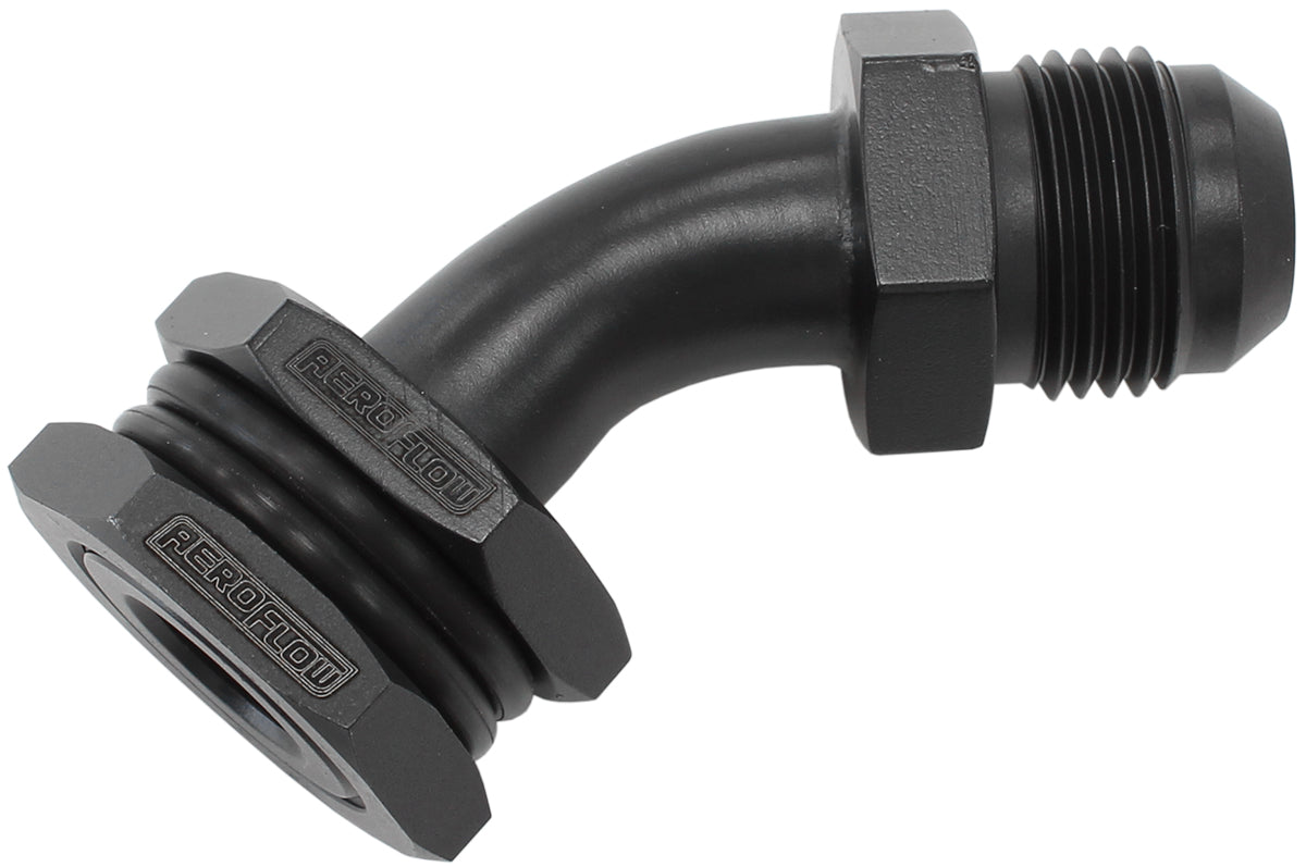 AF463-32 - BULKHEAD 45 TURBO DRAIN -10AN MALE OIL PAN SUMP ADAPTER