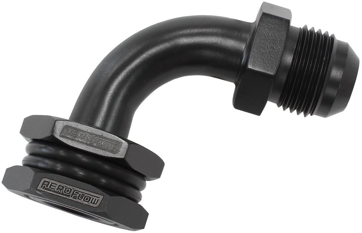 AF463-33 - BULKHEAD 90 TURBO DRAIN -10AN MALE OIL PAN SUMP ADAPTER