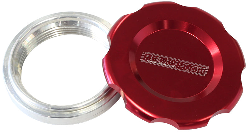 AF465-40R - 2-1/2 WELD BUNG AND RED CAP LOW PROFILE FEMALE WELD-ON