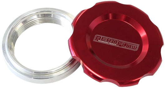 AF465-48R - 3" WELD BUNG AND RED CAP LOW PROFILE FEMALE WELD-ON