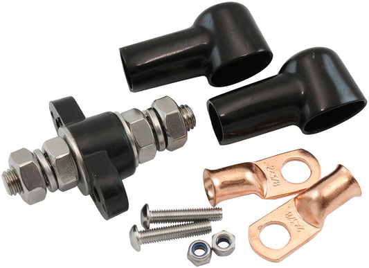 AF49-4062BLK - SINGLE ELECTRICAL BULKHEAD M10POST NEGATIVE STUD BLK TERMINA
