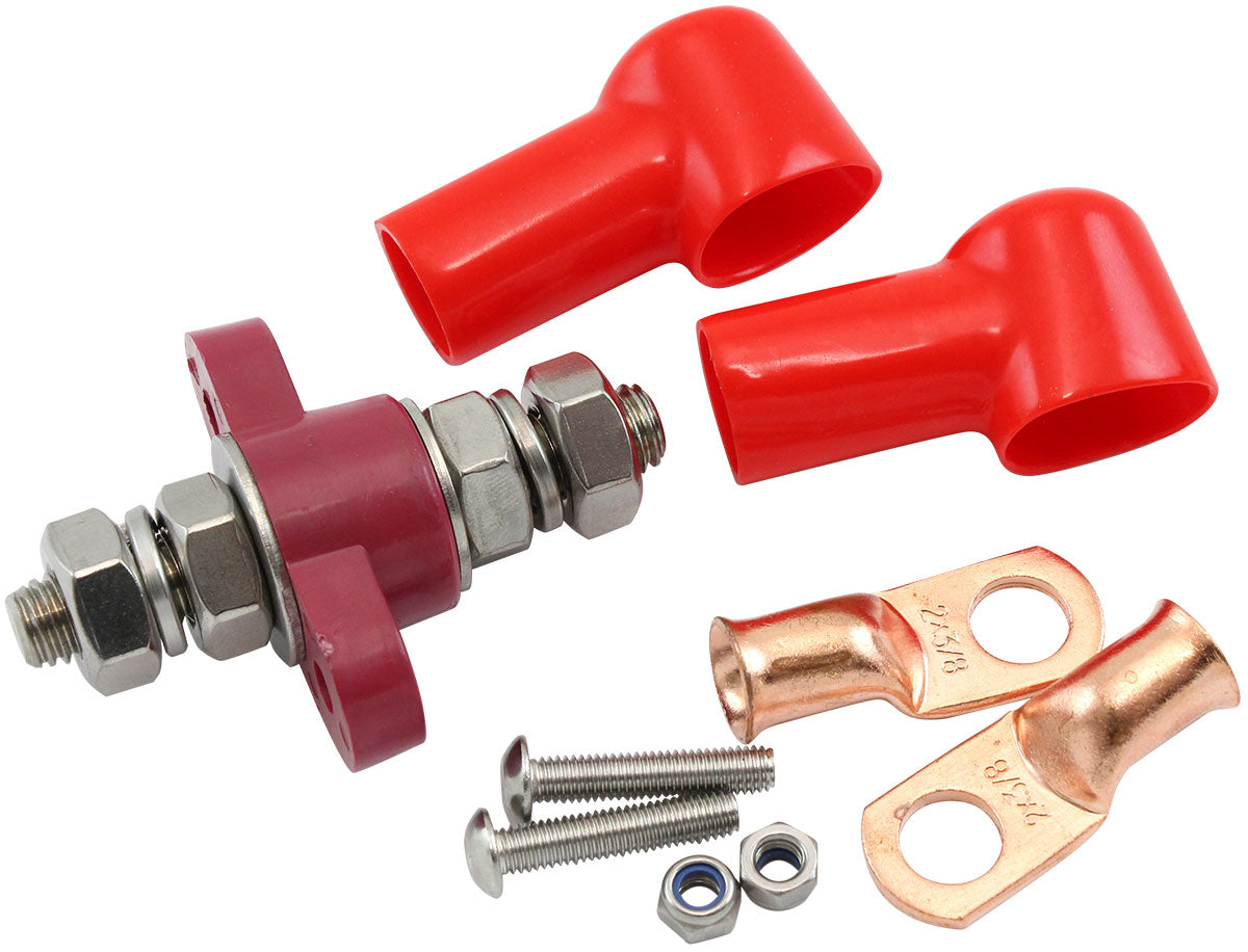 AF49-4062R - SINGLE ELECTRICAL BULKHEAD M10POST POSITIVE STUD RED TERMINA