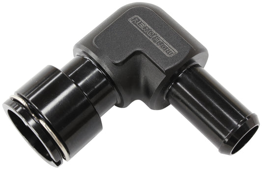 AF50-1000 - LSA S/CHARGER WATER FITTING 90DEG TO 5/8" BARB CLIP ON F/MAL