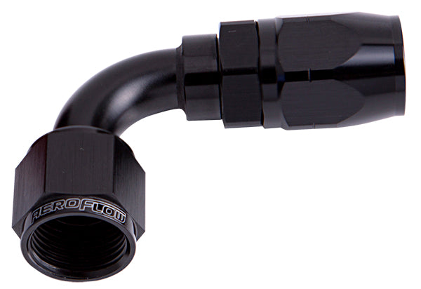 AF503-12BLK - ALLOY 90 DEG HOSE END -12AN BLACK CUTTER STYLE FULL SWIVEL
