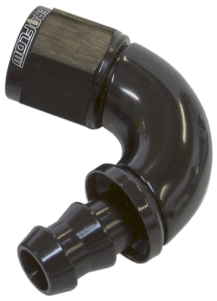 AF514-04BLK - Full Flow Tight Radius Push Lock 120° Hose End -4AN Black