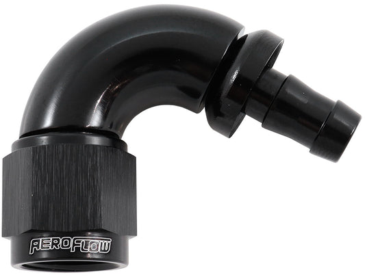 AF514-06-05BLK - -6AN TO 5/16" BARB 120 DEGREE FULL FLOW PUSH LOCK BLACK