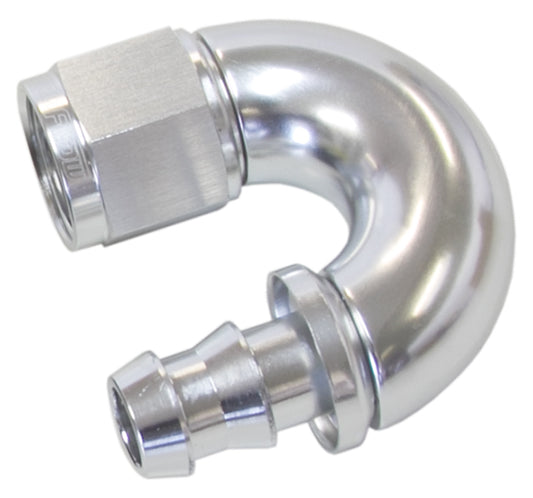 AF516-08S - -8AN 180 DEG FULL FLOW PUSH LOSILVER FULL FLOW PUSH LOCK