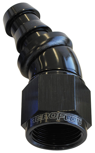 AF517-10BLK - Full Flow Tight Radius Push Lock 30° Hose End -10AN Black Finish.