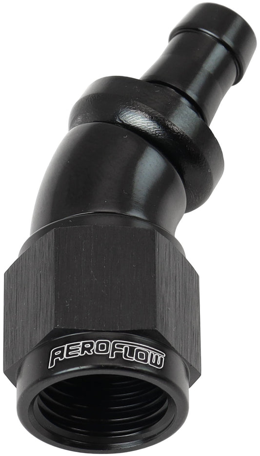AF517-06-05BLK - -6AN TO 5/16" BARB 30 DEG FULLFLOW PUSH LOCK BLACK