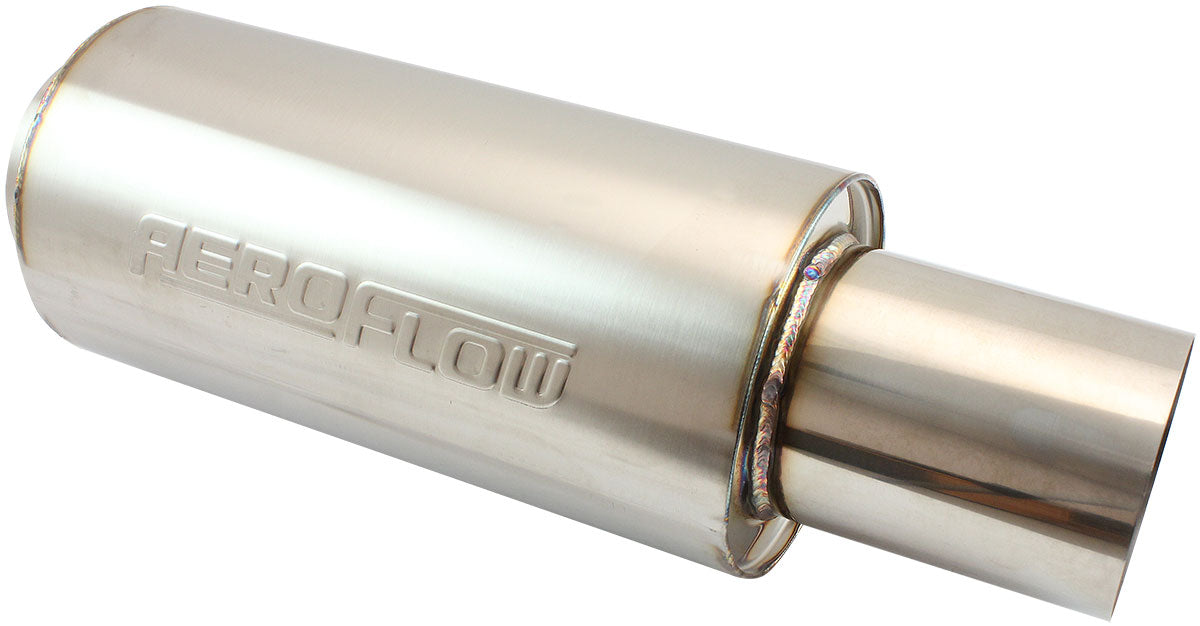 AF5515-400 - 4" ROUND MUFFLER CENTRE CENTRE18" LENGTH 6" DIA 5" TIP S/S