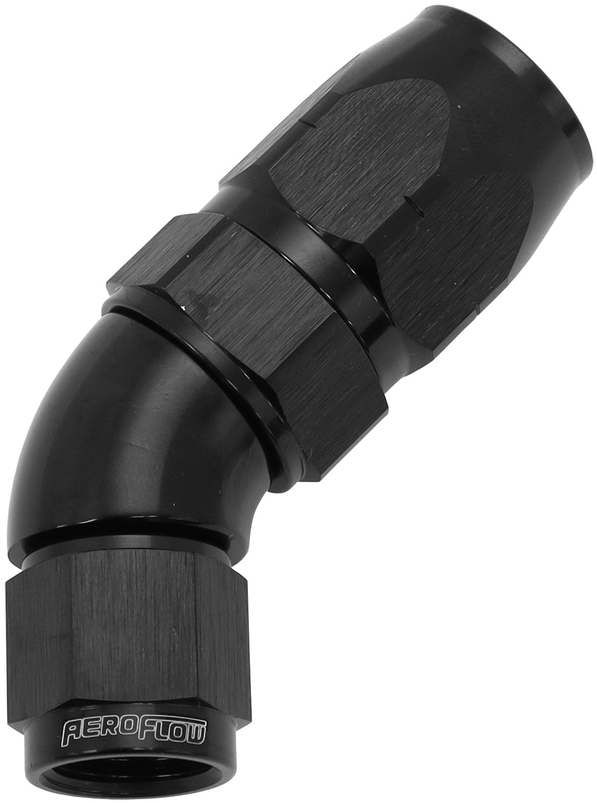 AF552-08-06BLK - STEPPED 45 DEG HOSEEND -8 HOSETO -6AN EXPANDER HOSE END BLAC
