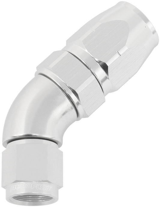 AF552-08-06S - STEPPED 45 DEG HOSEEND -8 HOSETO -6AN EXPANDER HOSE END SILV