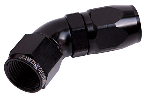 AF552-10BLK - ALLOY 45 DEG HOSE END -10AN BLACK CUTTER STYLE FULL FLOW