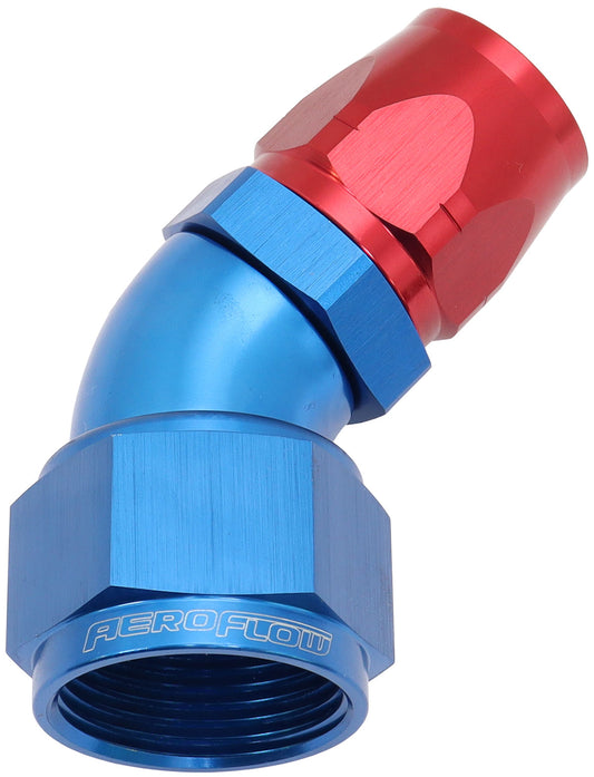AF552-12-16 - STEPPED 45 DEG HOSEEND -12 HOSTO -16AN REDUCER HOSE END BLUE