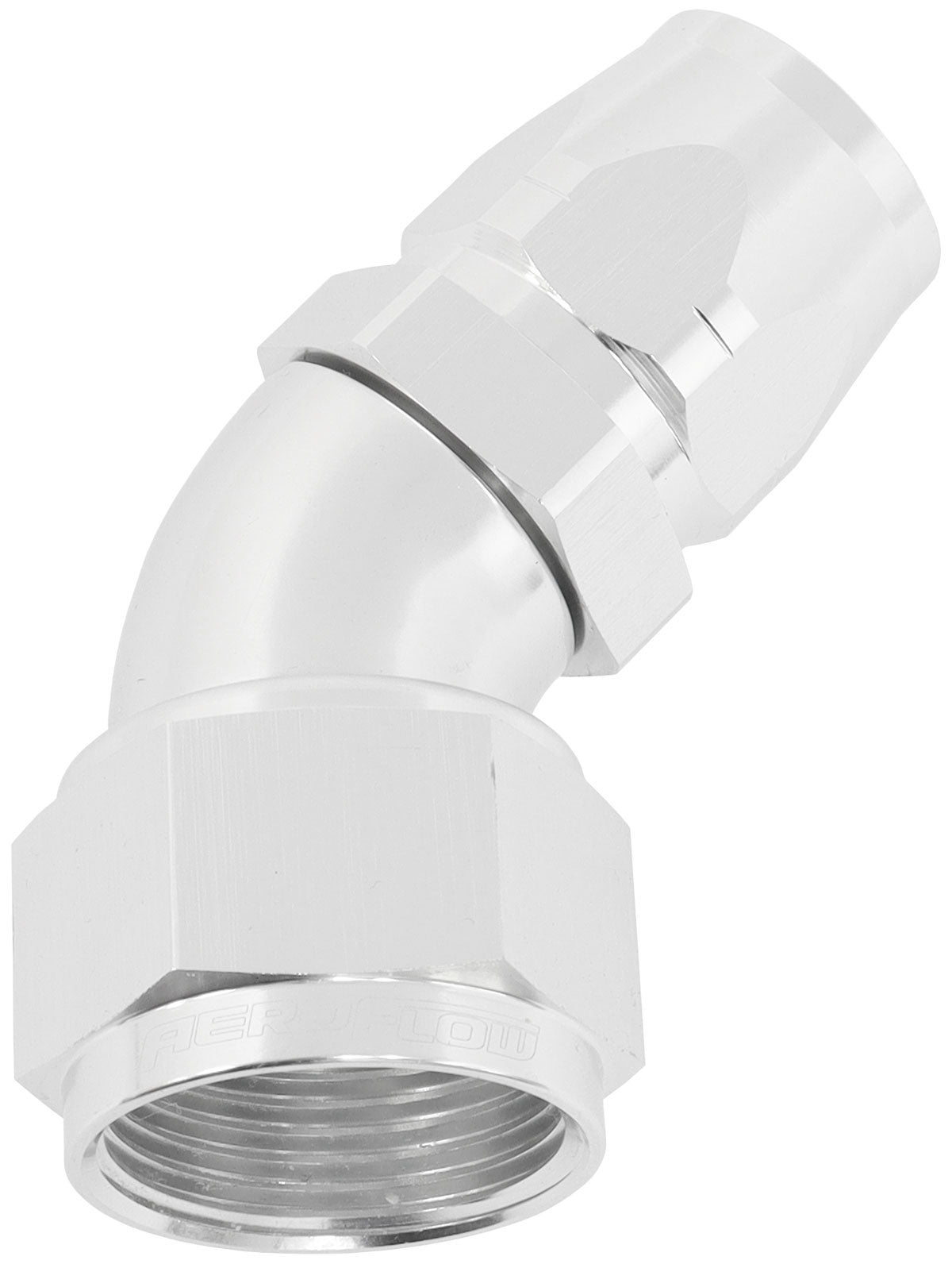 AF552-12-16S - STEPPED 45 DEG HOSEEND -12 HOSTO -16AN REDUCER HOSE END SILV