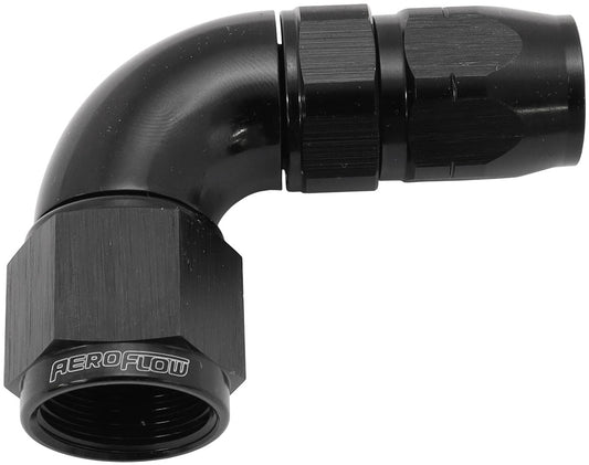 AF553-06-08BLK - STEPPED 90 DEG HOSEEND -6 HOSETO -8AN REDUCER HOSE END BLACK