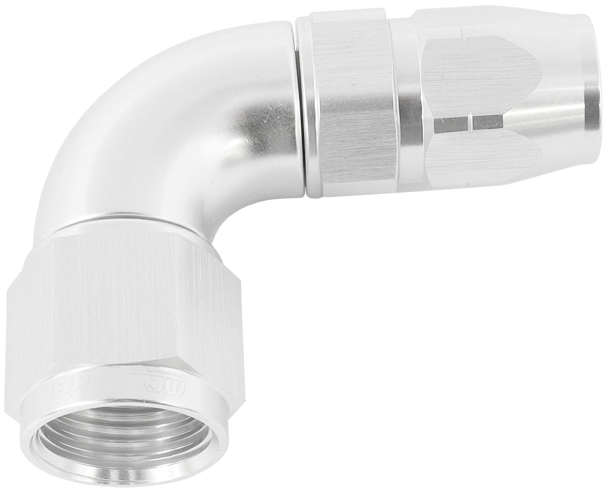 AF553-06-08S - STEPPED 90 DEG HOSEEND -6 HOSETO -8AN REDUCER HOSE END SILVE
